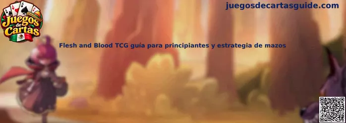 Imagen introductoria de Flesh and Blood TCG para aprender las reglas, los héroes y la construcción estratégica de mazos