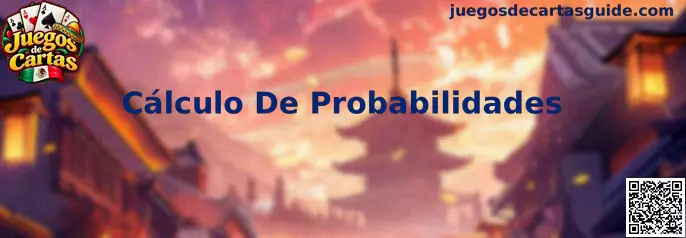 Representación del cálculo de probabilidades en juegos de cartas, con cartas y combinaciones matemáticas